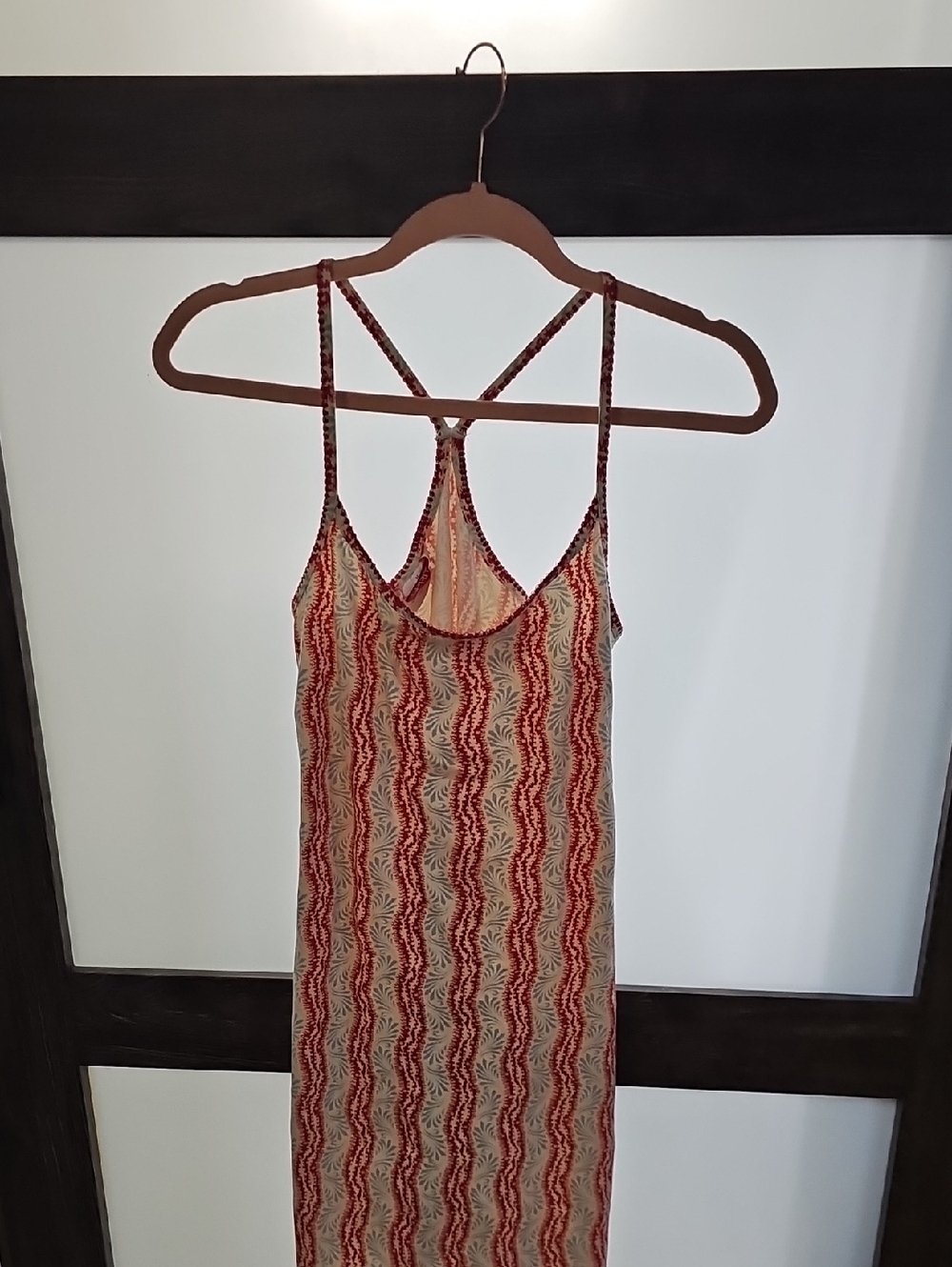 Esprit Red Patterned Midi Slip Dress